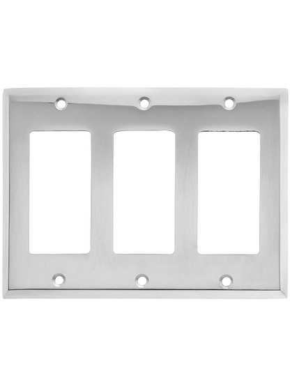 Classic Triple Gang GFI Cover Plate In Polished Chrome.